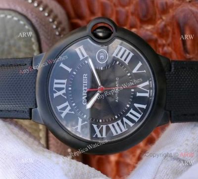 Swiss Copy Cartier Ballon Bleu De Black PVD Mens Watch 